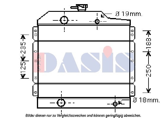 AKS DASIS Kühler, Motorkühlung 460011N Universal für RENAULT TRUCKS 7700047576 Image