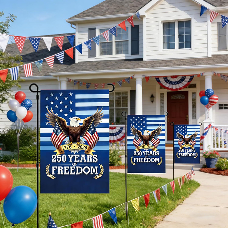 250th Anniversary USA Garden Flag Outdoor Garden Decoration Banner for 250th Commemoration and Patriotic Celebration