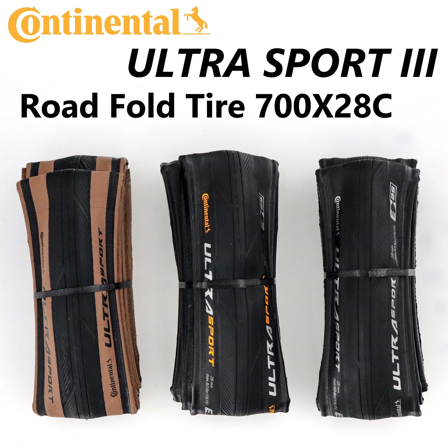 1pc Continenta.l Ultra Sport III pneu de route 700*23/25/28C vélo anti-crevaison pneus vélo pneu pneu pliable Tubeless pneus