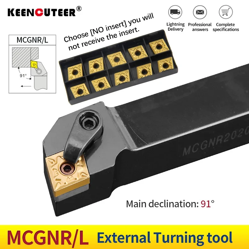 1 MCGNR2020 MCGNR2525 porte-outil de tour triangulaire externe CNMG jeu d'outils de tour à insert en carbure outils d'alésage outil de tour a metaux outillage bois tournage sur bois lathe tool