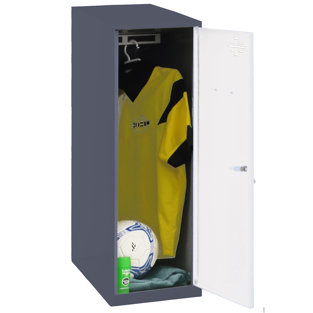 SimonRack Metallschrank Single mini zerlegt 1 Tür ANTHRACITE/WEISS 915x300x500 mm (Höhe x Länge x Breite) Image