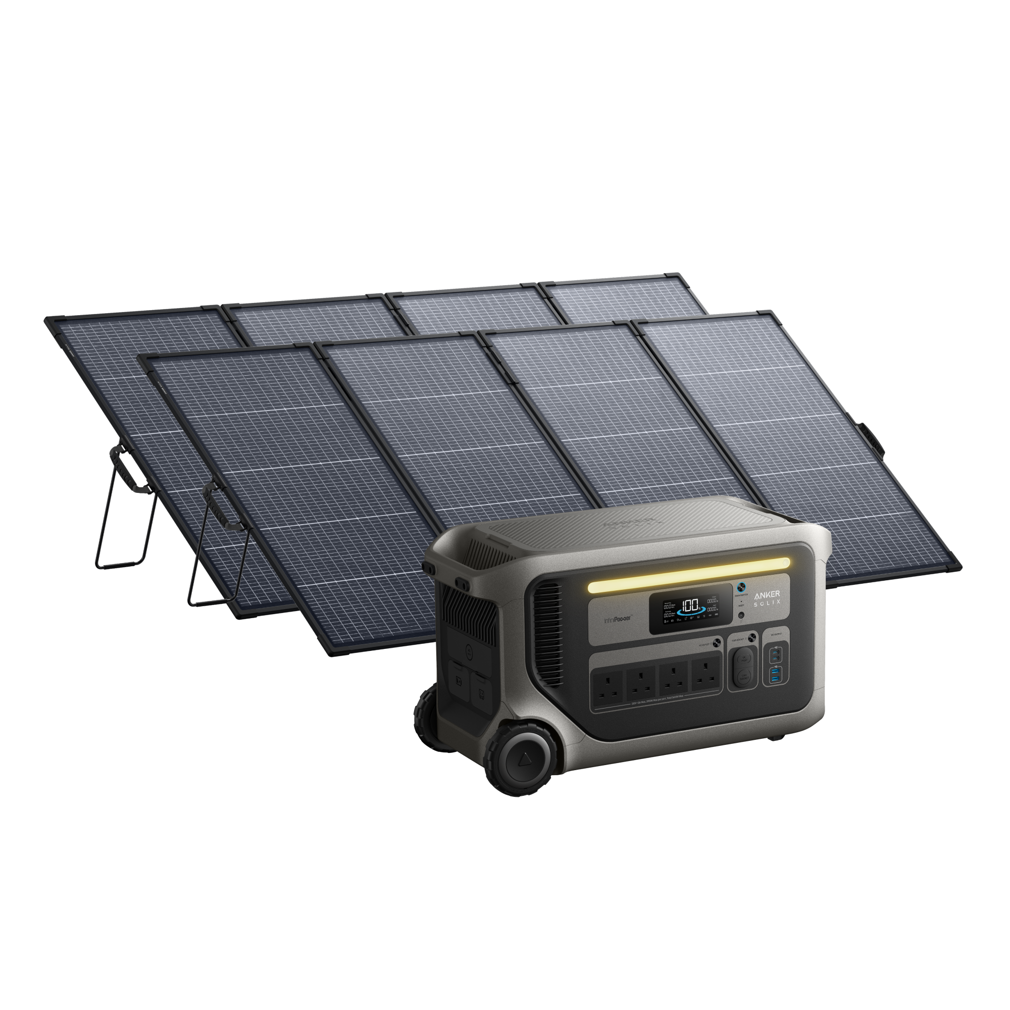 Anker SOLIX F3000 + 2× PS400 Bifacial Portable Solar Panel
