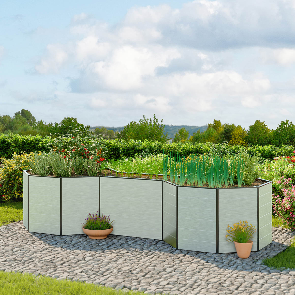 331 x 131 x 77 cm Hochbeet, Aluminium eloxiert - (GFPV00587) Image