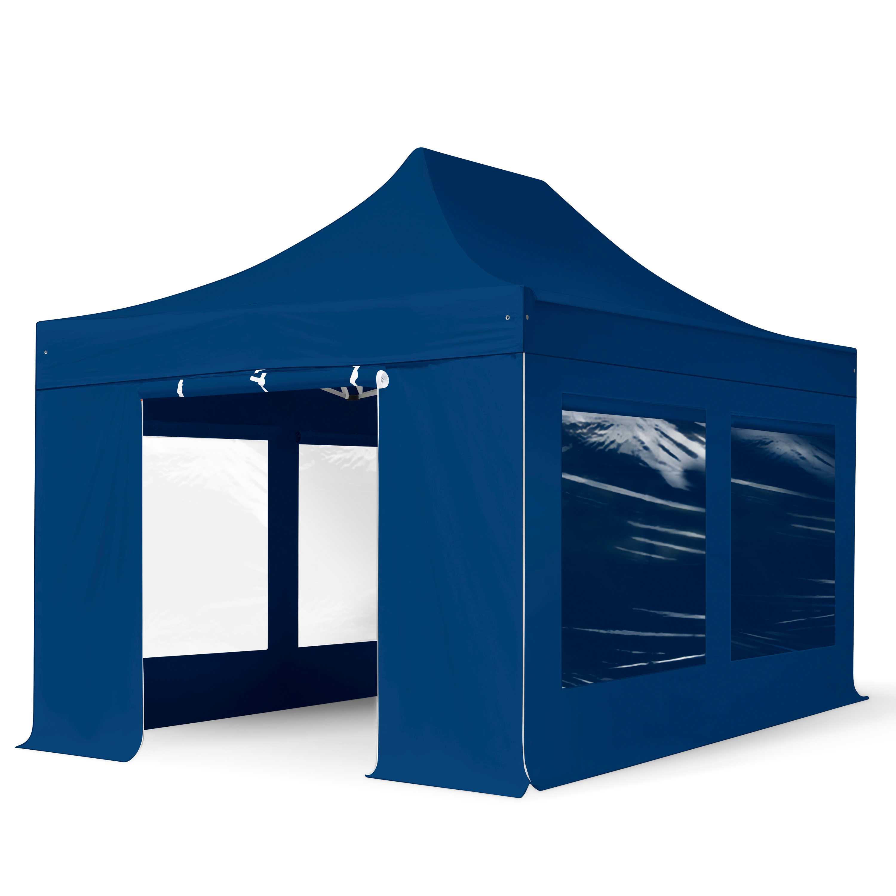 3x4,5m Aluminium Faltpavillon, inkl. 4 Seitenteile, blau - (600207) Image