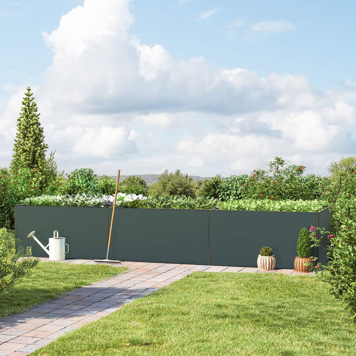 444 x 99 x 77 cm Hochbeet, Anthrazit - (GFPV00421) Image