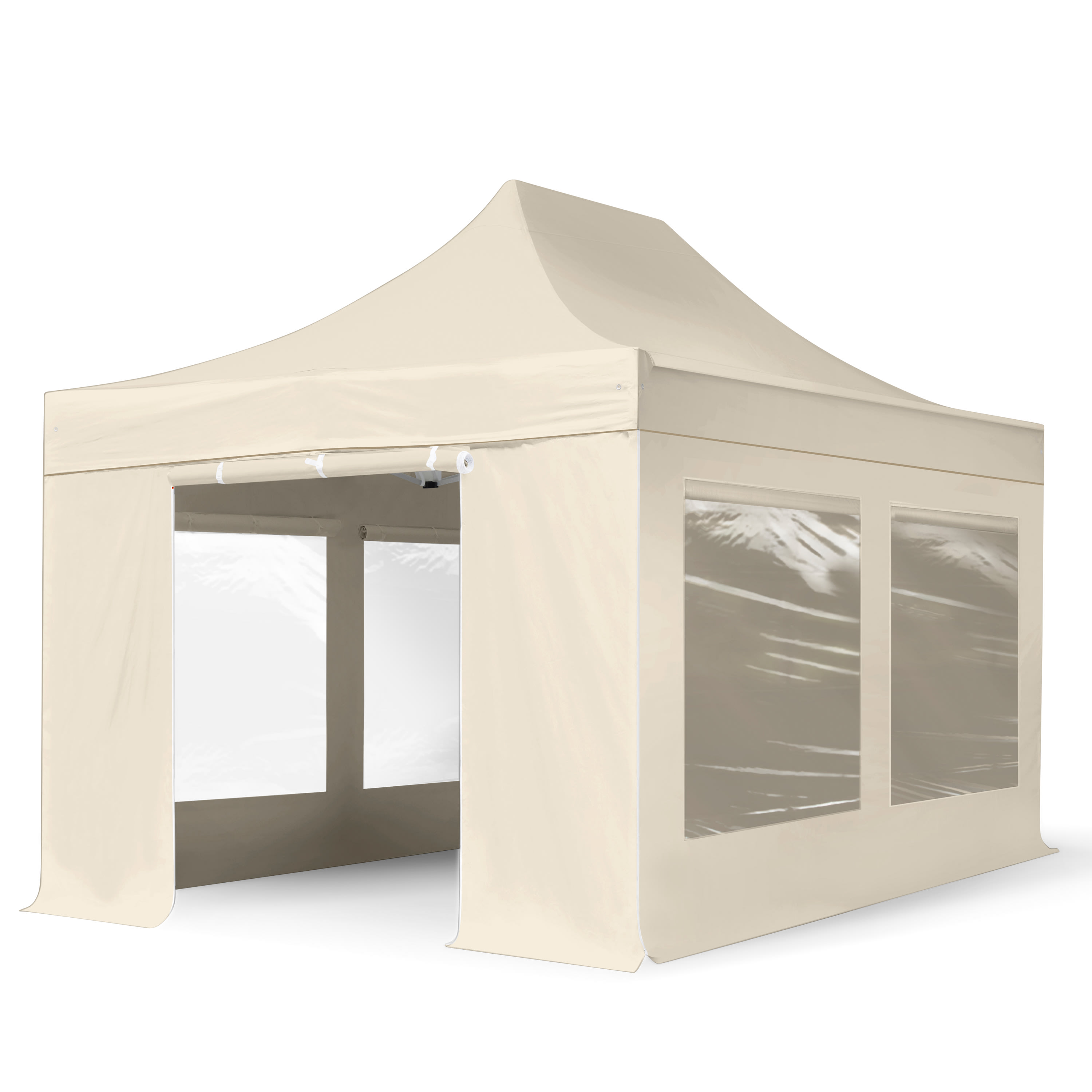 3x4,5m Stahl Faltpavillon, inkl. 4 Seitenteile, creme - (600049) Image