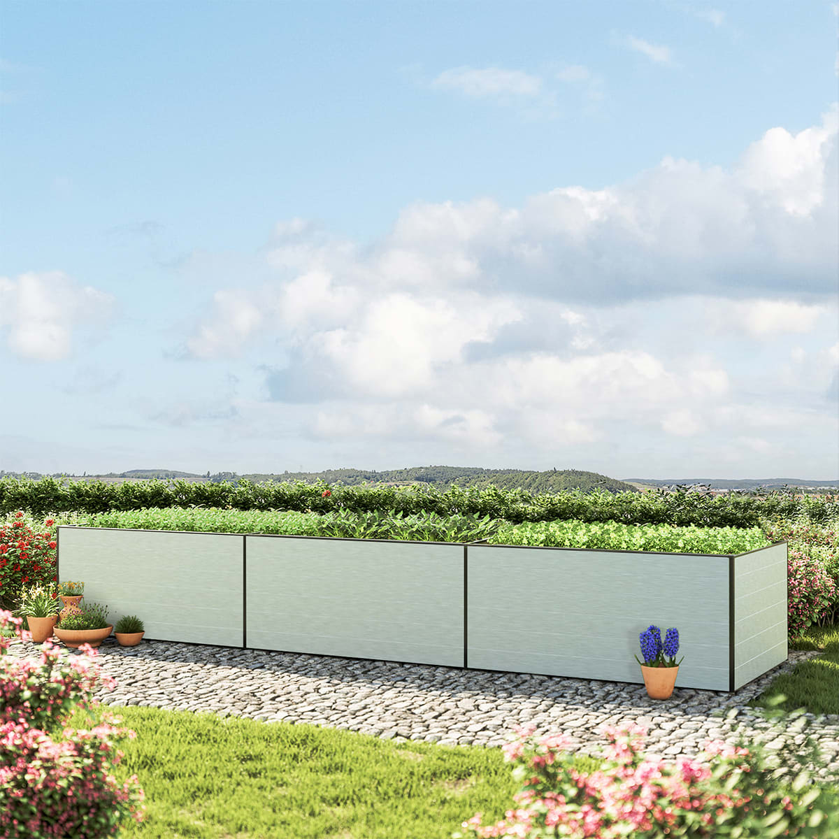 490 x 99 x 77 cm Hochbeet, Aluminium eloxiert - (GFPV00439) Image