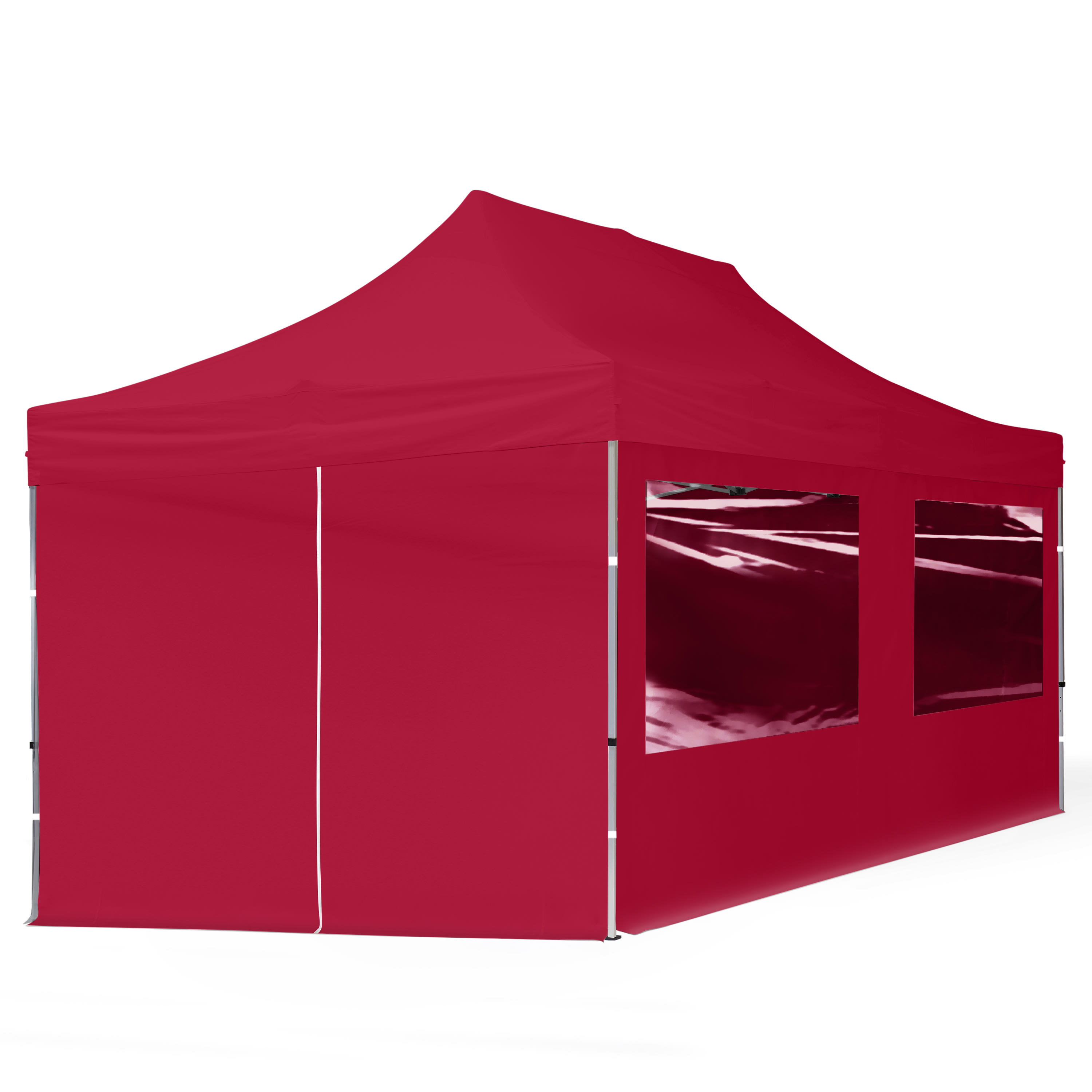 3x6m Aluminium Faltpavillon, inkl. 4 Seitenteile, rot - (59151) Image