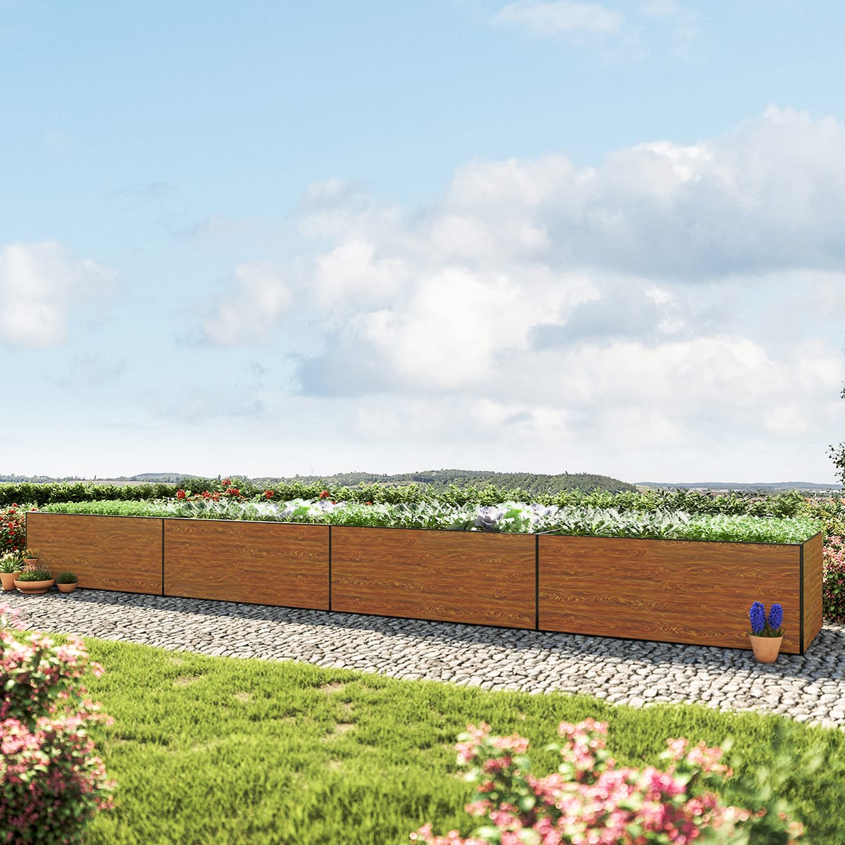 771 x 119 x 77 cm Hochbeet, Holzoptik - (GFPV00490)