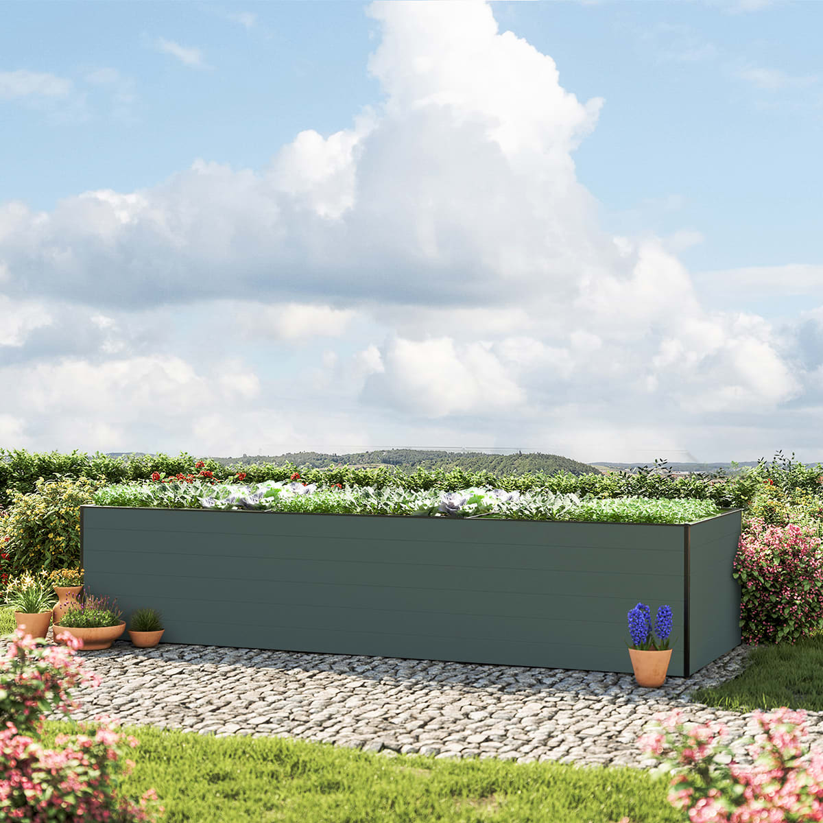 351 x 119 x 77 cm Hochbeet, Anthrazit - (GFPV00393)