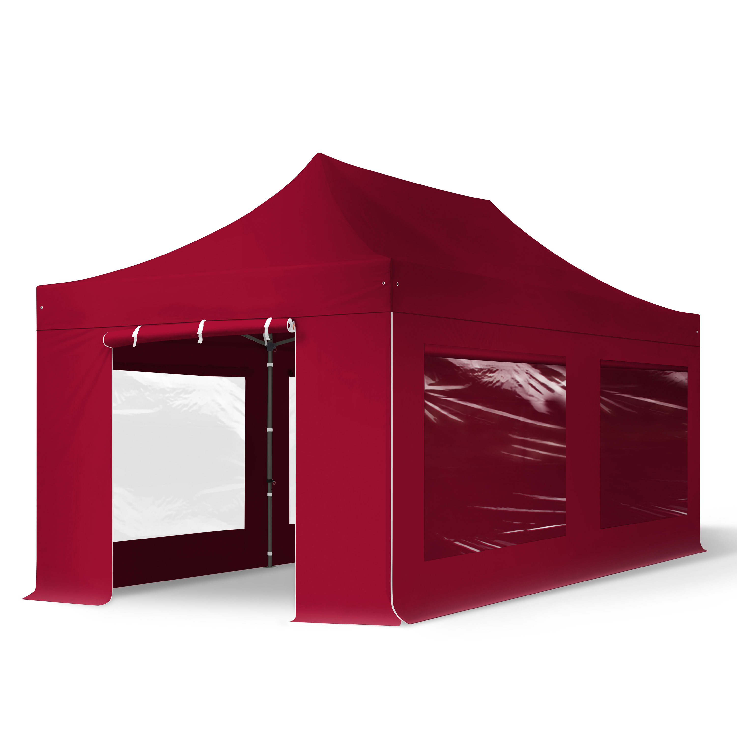 3x6m Stahl Faltpavillon, inkl. 4 Seitenteile, rot - (600081) Image