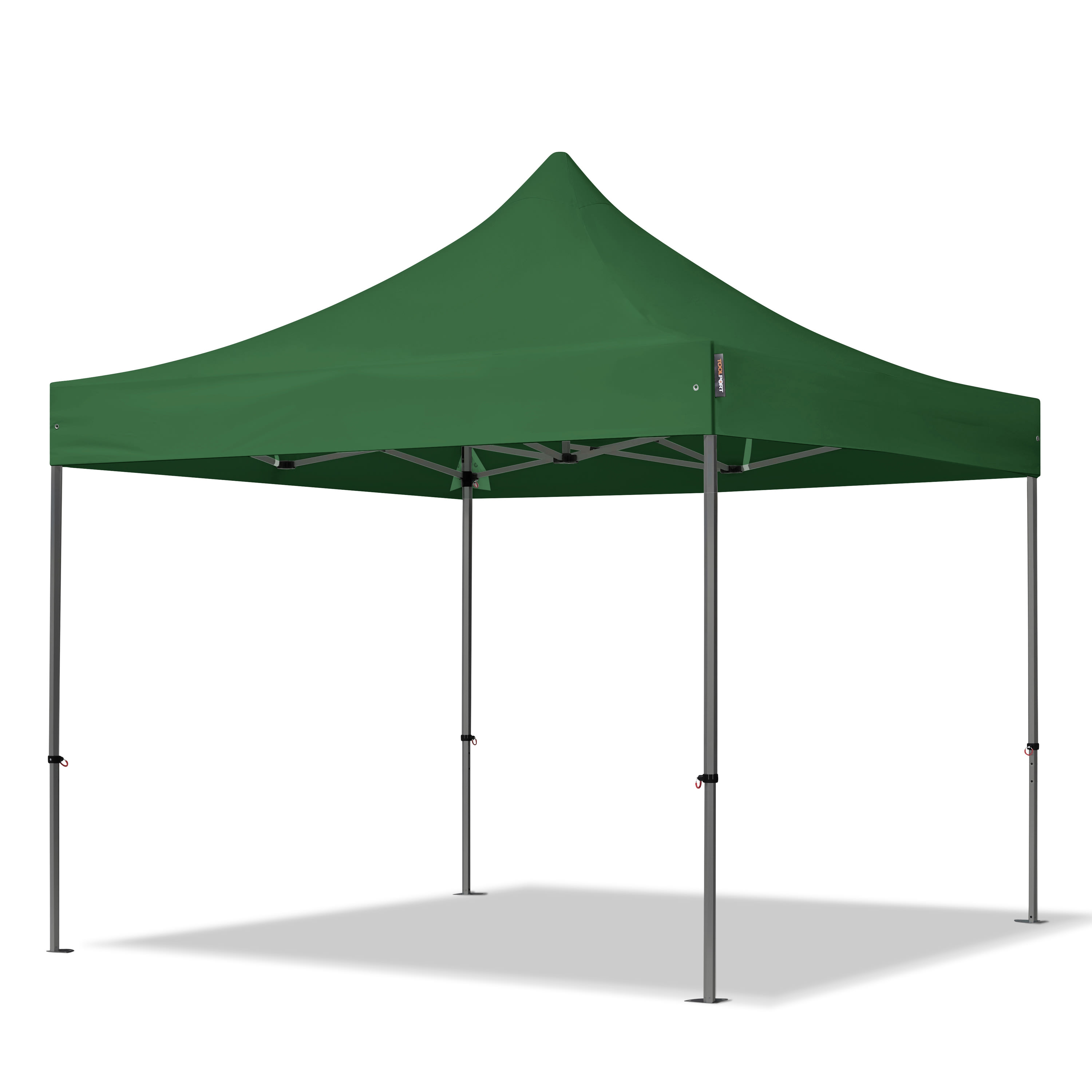 3x3m Stahl Faltpavillon, ohne Seitenteile, dunkelgrün - (600016) Image