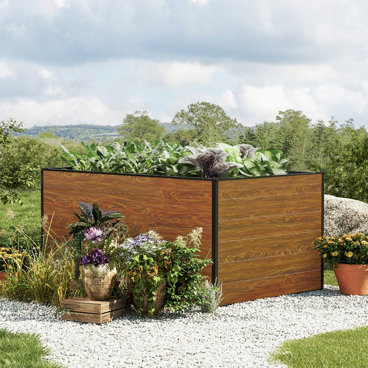 150 x 99 x 77 cm Hochbeet, Holzoptik - (GFPV00332) Image