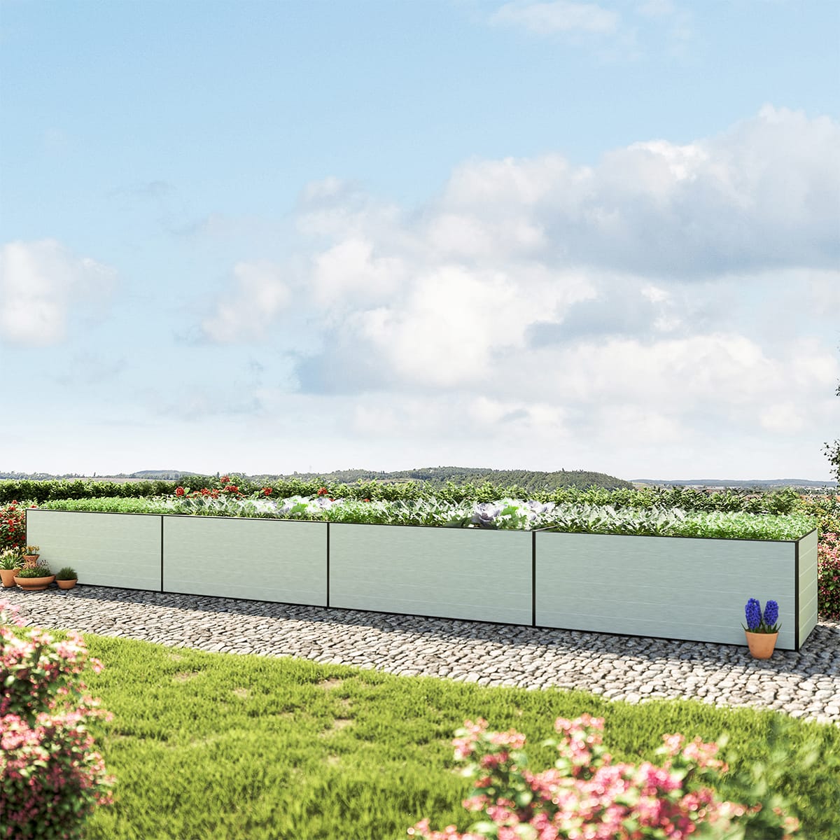 771 x 77 x 77 cm Hochbeet, Aluminium eloxiert - (GFPV00483)