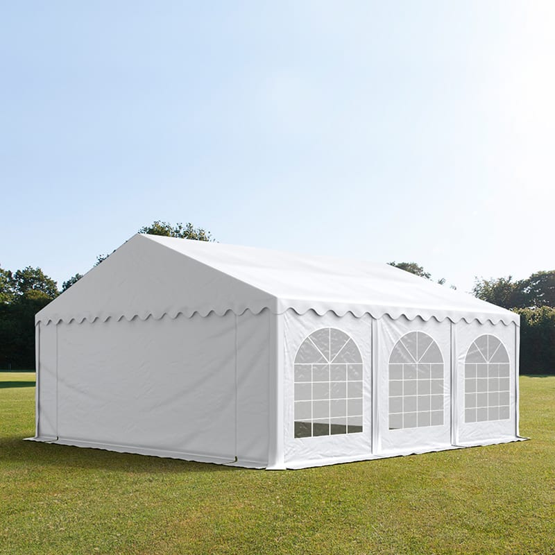 5x6m Partyzelt, PVC-Plane, weiß, mit Bodenrahmen - (7327) Image