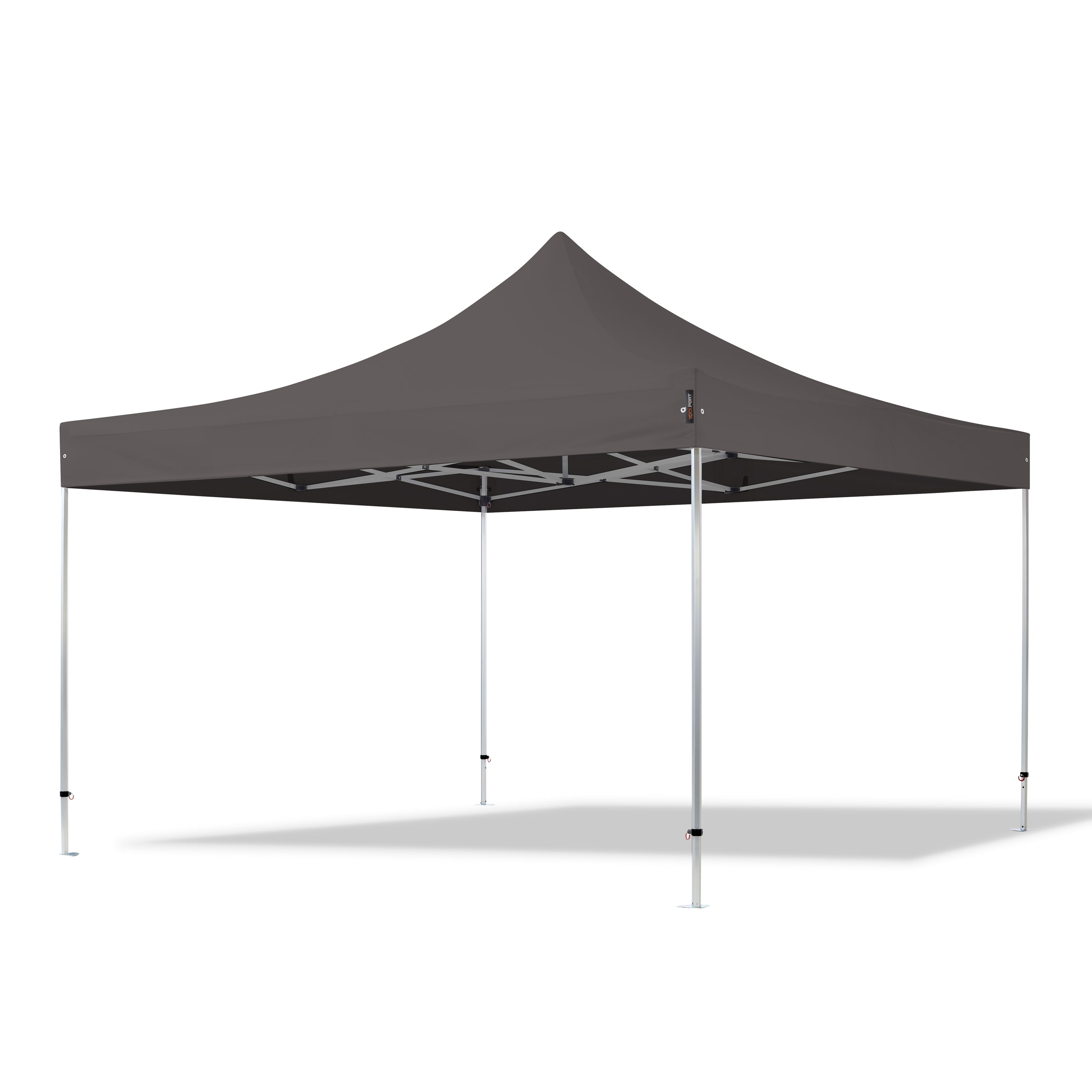 4x4m Aluminium Faltpavillon, ohne Seitenteile, dunkelgrau - (600179) Image