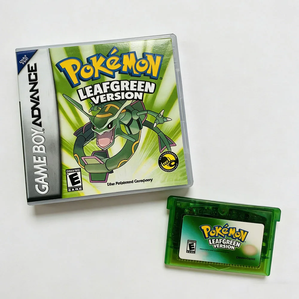 NEW Pokemon Series Emerald FireRed Leafgreen Ruby Sapphire 5 Versions GBA Game in Box for 32 Bit Video Game Cartridge No Manual