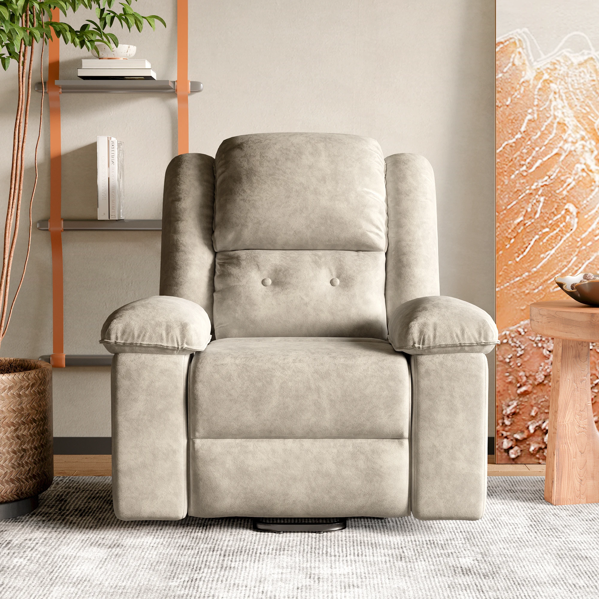 Elektrisch beheizter Massagesessel, Relaxsessel mit Liegefunktion, vibrierende Massage und Heizung, Komfort Image