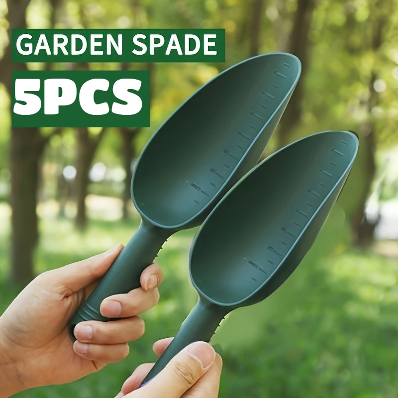 5-teiliges Garten-Schaufel-Set für Blumen und Gemüse, Bodenlockerung, Pflanzschaufeln, Handkellen zum Graben, Strand-Sandschaufel, Tierfutter-Schöpfkelle Image