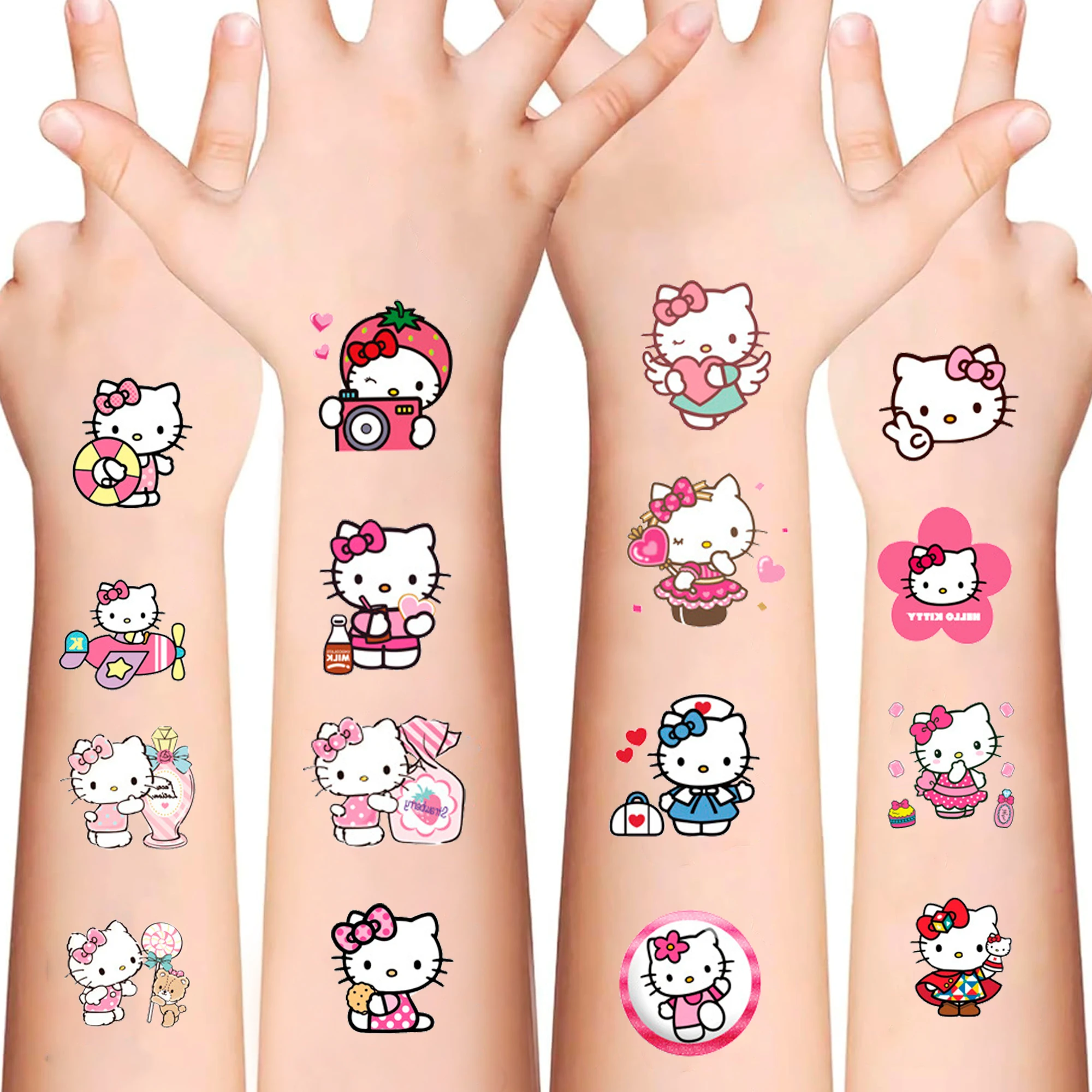 20 Stück Sanrio Hello Kitty Aufkleber Sanrio Cartoon-Sticker Hello Kitty Cartoon-Aufkleber Hello Kitty DIY-Dekorationen Kinderspielzeug