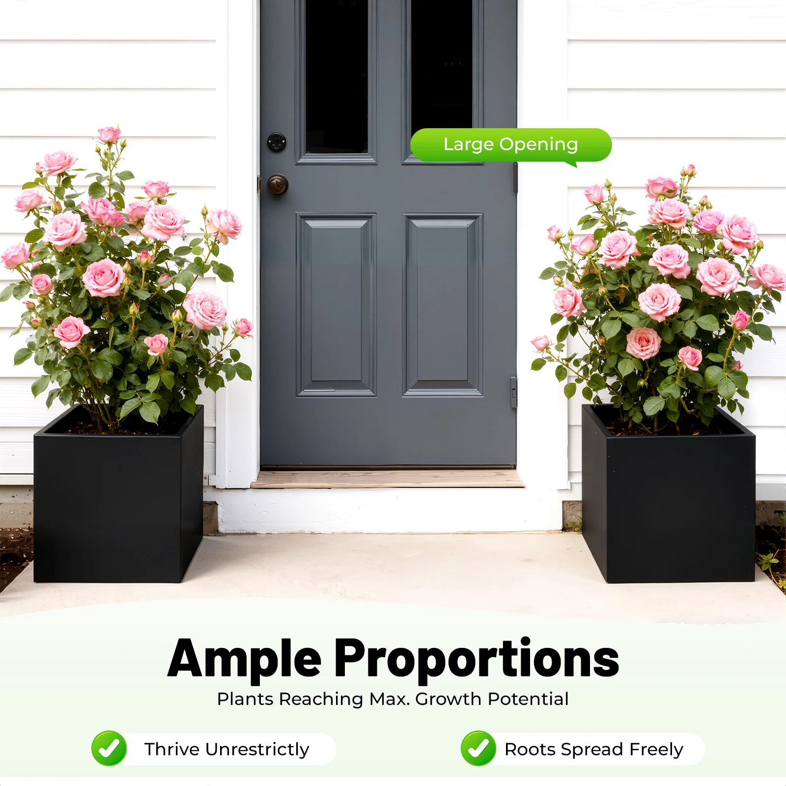 Würfel-Pflanzkasten für drinnen und draußen, quadratischer Pflanzgefäß für den Außenbereich Image