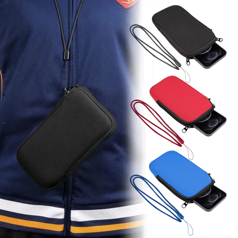 Unisex Schultergurt Neopren Reißverschluss Handytasche für iPhone Samsung Xiaomi Smartphone Stoßfeste Tasche Image