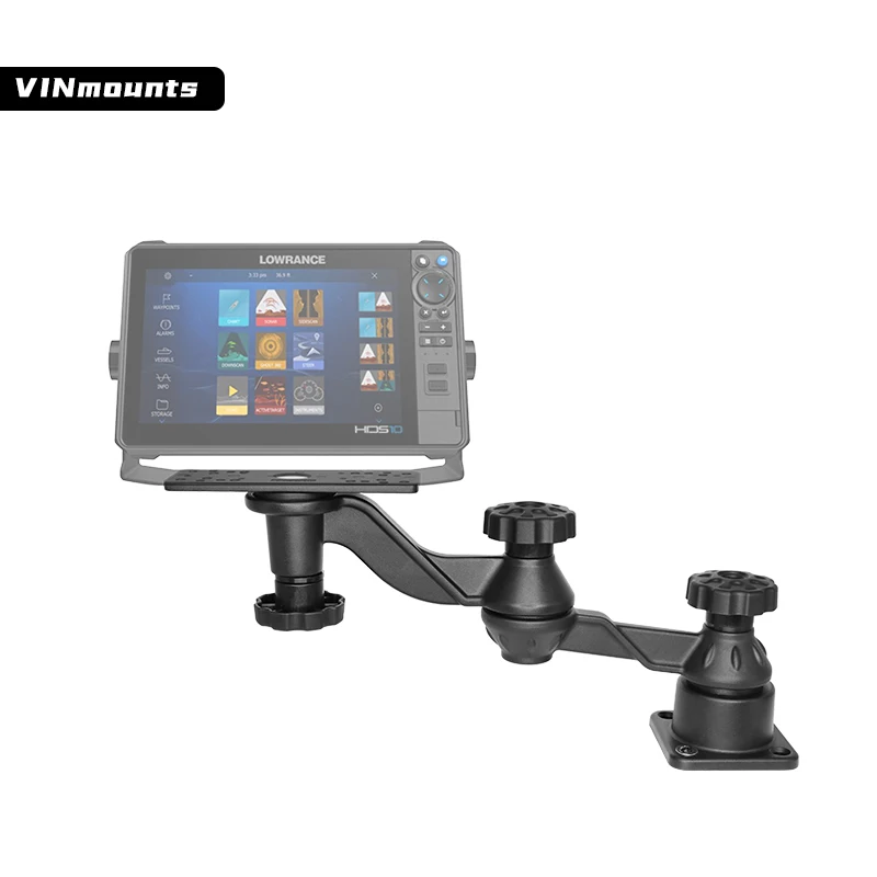 VINmounts Fischfinder-Halterung, Vollaluminium 11,4-Zoll-Arm Fischfinder-Schwenkhalterung Marine-Elektronik-Halterungen mit Rechteckiger Platte Image