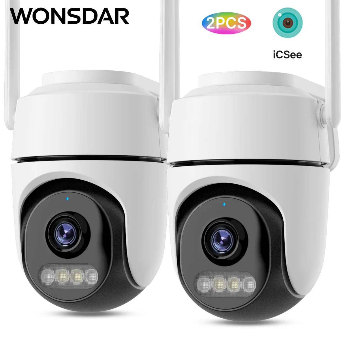 WONSDAR 2 stücke PTZ Kamera Outdoor IP Kamera Video Überwachung WiFi Kamera Home Security Schutz Bewegungserkennung Alarm iCsee Image