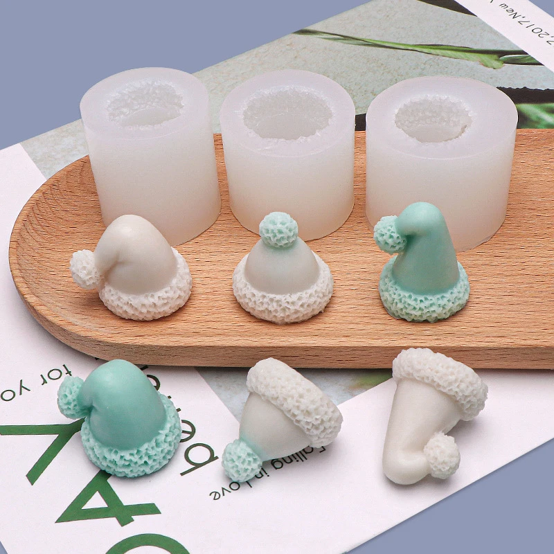 Aomily niedlichen Hut Form Kuchen Silikon form Weihnachts feier Fondant Kuchen Praline Schimmel Harz Ton Eisblock Seife Backform Image