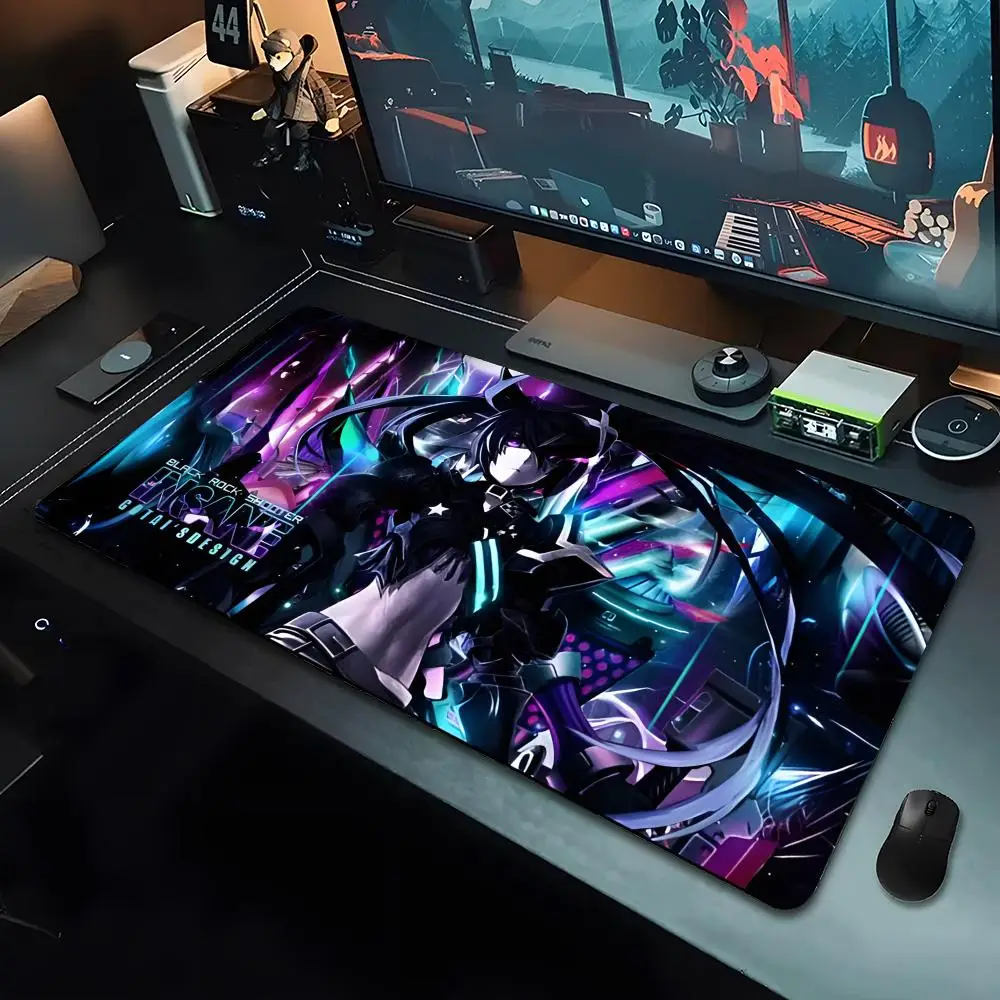 Anime B-black R-rock Shooter Mauspad, großes Gaming-Mauspad mit LockEdge, verdickte Tischunterlage für Computer-Tastatur und Schreibtisch Image