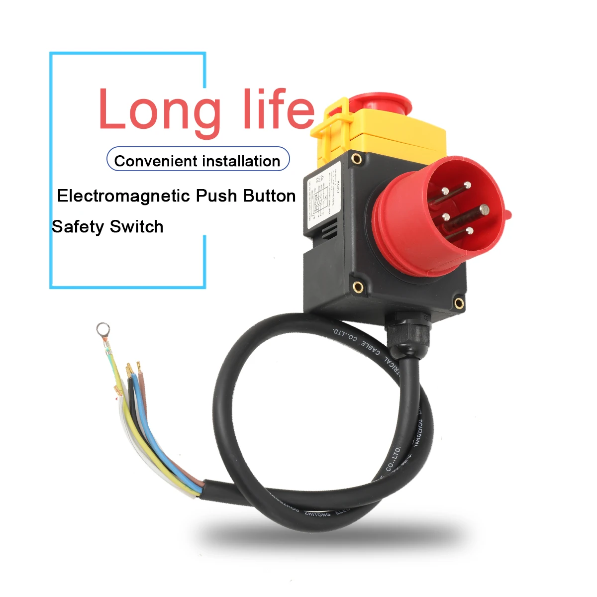 KOA7 Geräteschalter, Maschinenschalter 380/400 V, 3 Phasen mit Kabel und Phasenumrichter, einschließlich kombinierter Not-Aus-Klappe Image