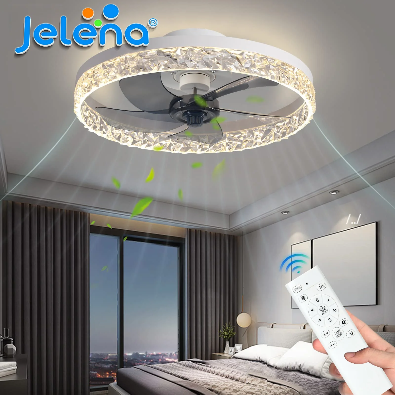 Moderne Deckenventilatoren, stufenlos dimmbare Haushalts-Deckenleuchte in Schwarz und Weiß mit Fernbedienung, LED-Leuchten für Schlafzimmer und Wohnzimmer