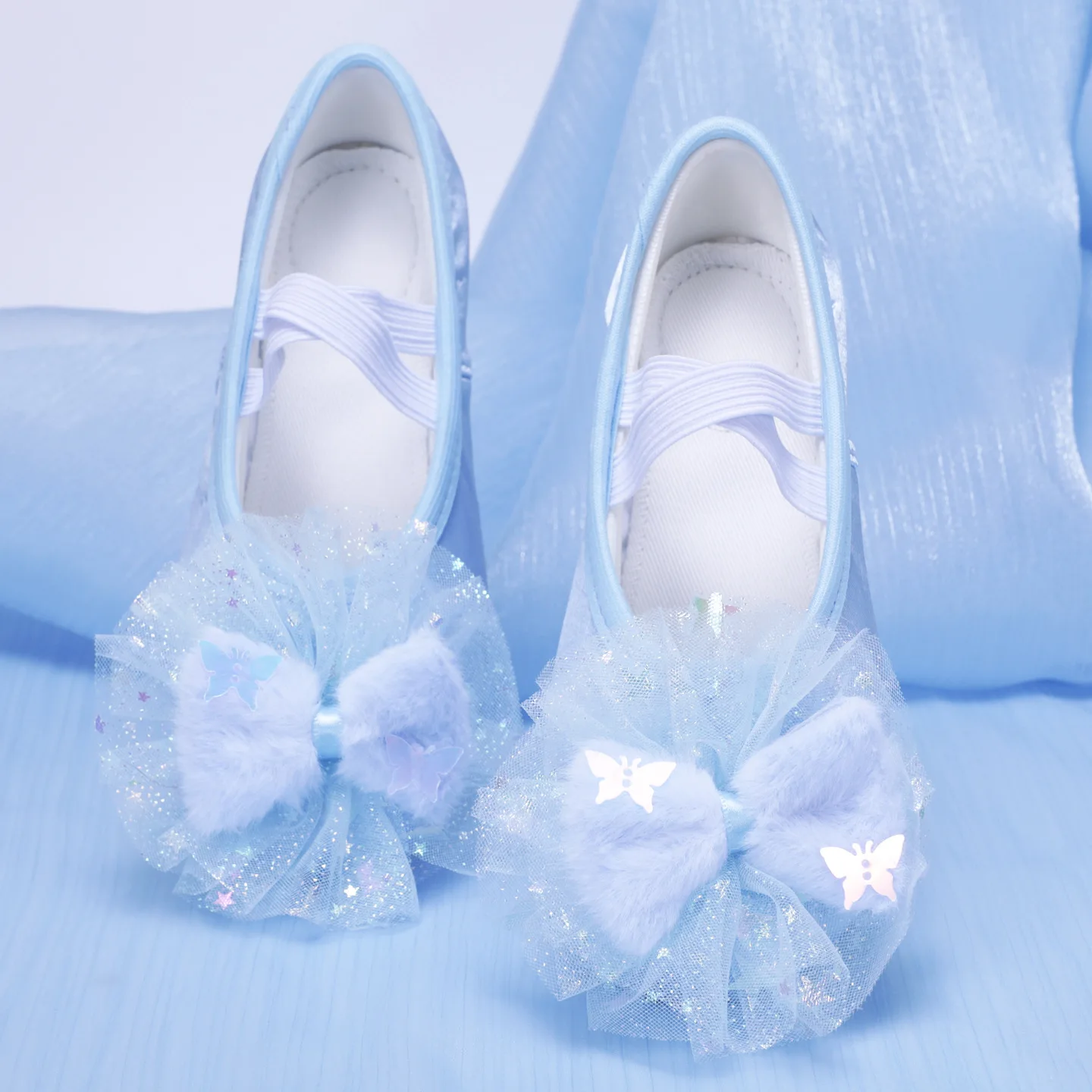 Mädchen Ballettschuhe Weiche Sohle Ballett Tanz Schmetterling Kinder Praxis Ballerina Schuhe Gymnastik Rosa Blau Schuhe Größe 23-39