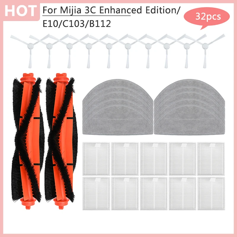 Ersatz E10 C103 B112 Hauptseitenbürste HEPA-Filter Mopp Lappen Zubehör für Xiaomi Mijia 3C Plus 3C Pro Teile Staubsauger Image