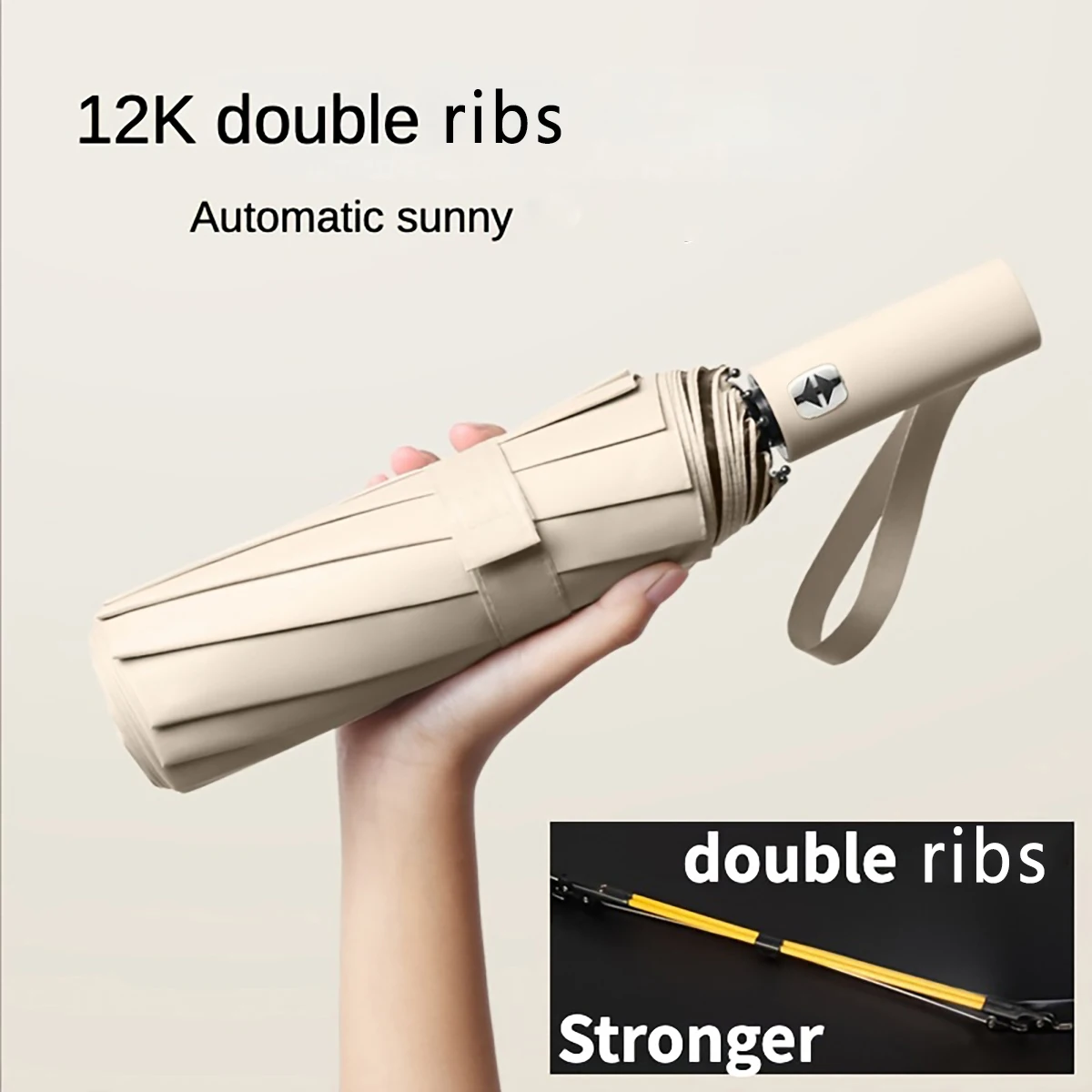 Bleiben Sie bei jedem Wetter geschützt mit diesem vollautomatischen 24-Speichen-Regenschirm – in mehreren Farben erhältlich! Image