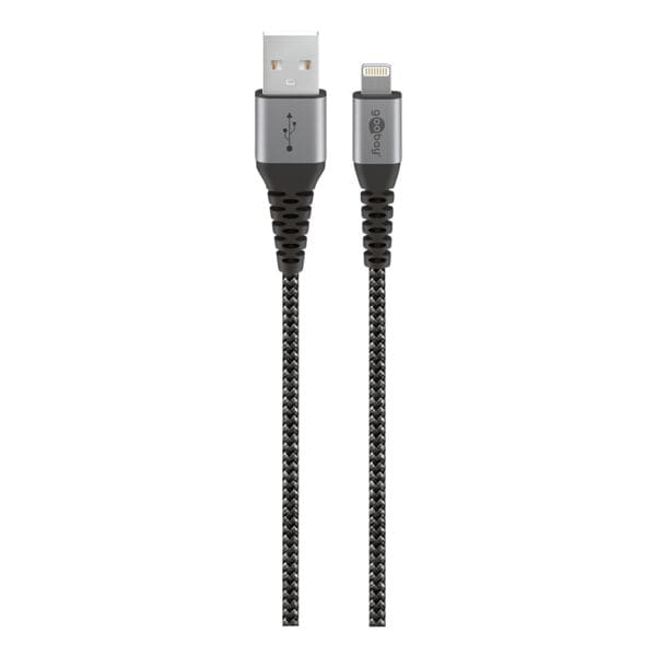 goobay Lightning-Schnellladekabel Lightning auf USB-A 12 W schwarz 2 m schwarz