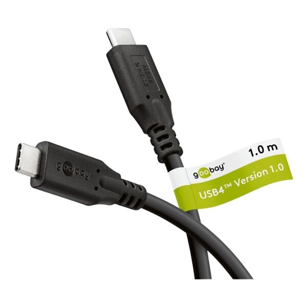goobay Ladekabel USB-C (USB4) 240 W schwarz 1 m schwarz