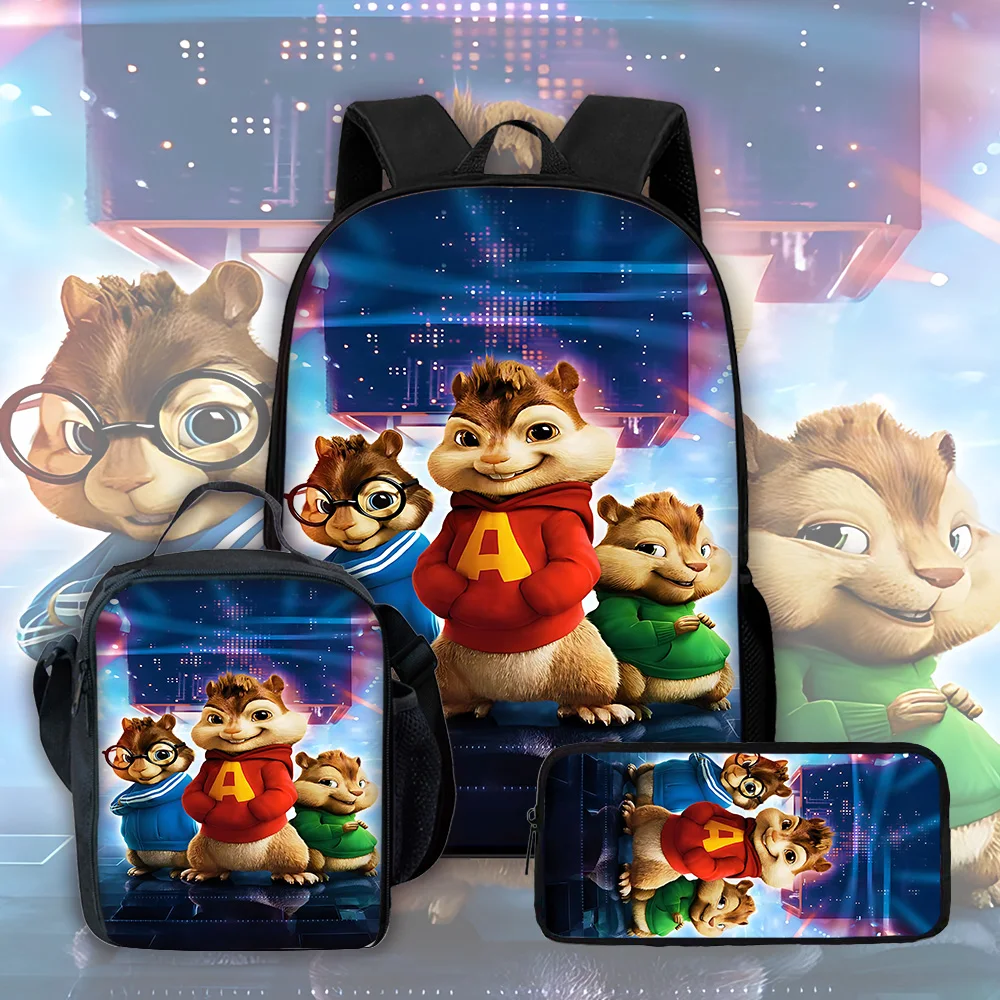 AlvinS et les C-Chipmunks : Sac à dos d'école pour enfants ChipwreckedS avec sacs à déjeuner, trousse à crayons, sacs d'école pour garçons et filles, meilleur cadeau
