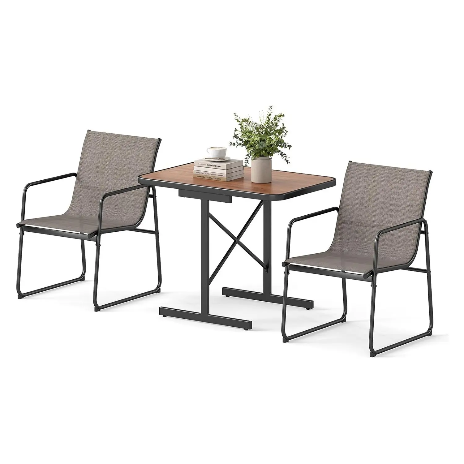 Ensemble de meubles de jardin 3 pièces, table de bistro avec 2 chaises, meubles de balcon, meubles de patio, ensemble de jardin, ensemble de sièges