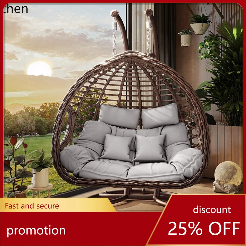 HT Outdoor-Schaukel Hängesessel für Hof und Balkon, Indoor Internet-Promi-Nest-Hängematte, Rattan-Schaukelstuhl