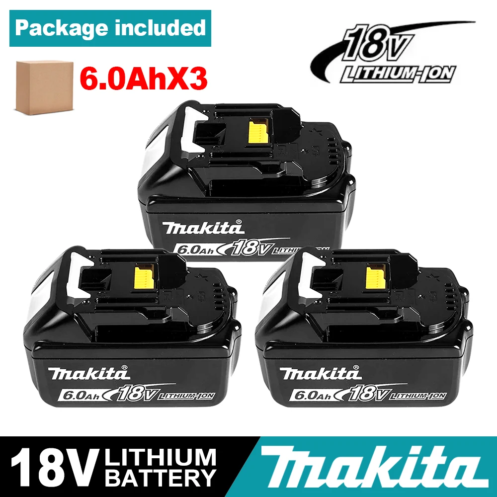 100% Original Makita BL1860B 18V 6,0Ah Akku mit LED-Leistungsanzeige Verlängerte Laufzeit für LXT Akku-Werkzeuge Image