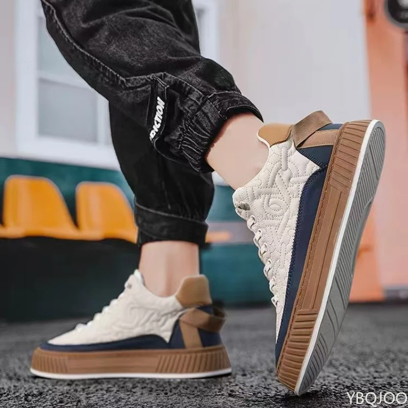 Große Größe Frühling und Herbst Neue Dicke Sohle Höhe Zunehmende Casual männer Schuhe Nische Trend Vielseitige Flache Sport männer Schuhe