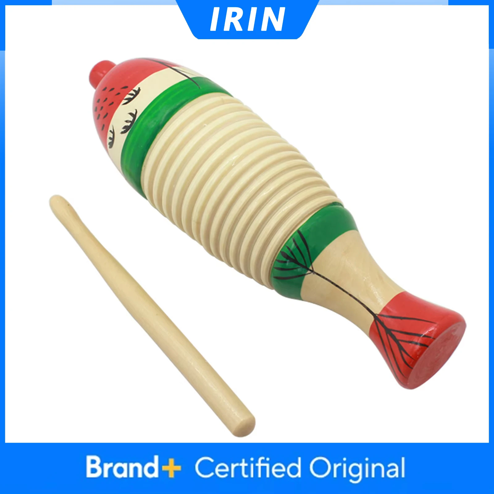 IRIN Holz-Fischspielzeug Perkussionsinstrument für Kleinkinder Musikalisches Lernspielzeug Weihnachtsgeschenk für Kinder Pädagogisches Babyspielzeug