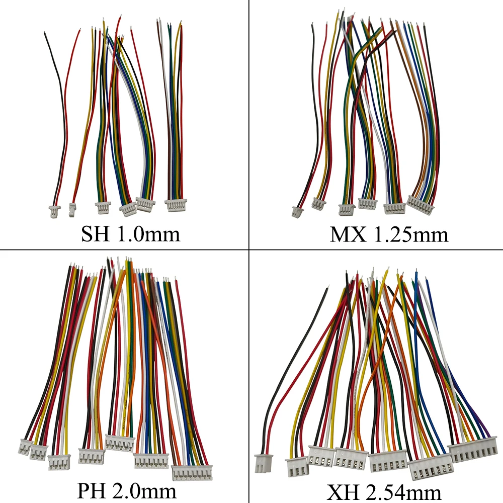 10 Stücke SH 1,0mm/MX 1,25mm/PH 2,0mm/XH 2,54mm 2/3/4/5/6/7/8Pin Weibliche Stecker Draht Kabel Stecker Einzigen Kopf Länge 10 cm 20 cm 30 cm Image