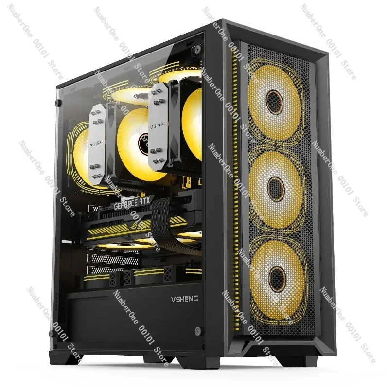 Grenzüberschreitendes X99-Dual-CPU-Gehäuse, X99-Dual-CPU-Server mit 33-Zoll-breitem E-ATX-Motherboard und Computergehäuse mit Seitenfenster Image