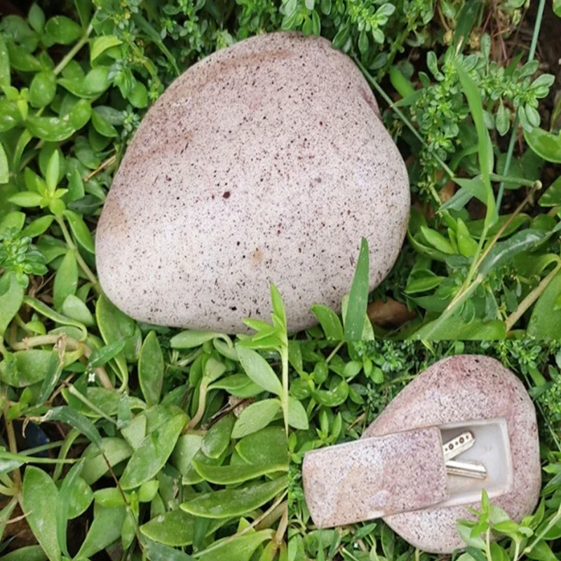 Realistischer Schlüsselsafe aus Stein, Schlüsselhalter aus gefälschtem Stein, geheimes Fach, sichere Aufbewahrungsbox für Gartenschlüssel im Freien