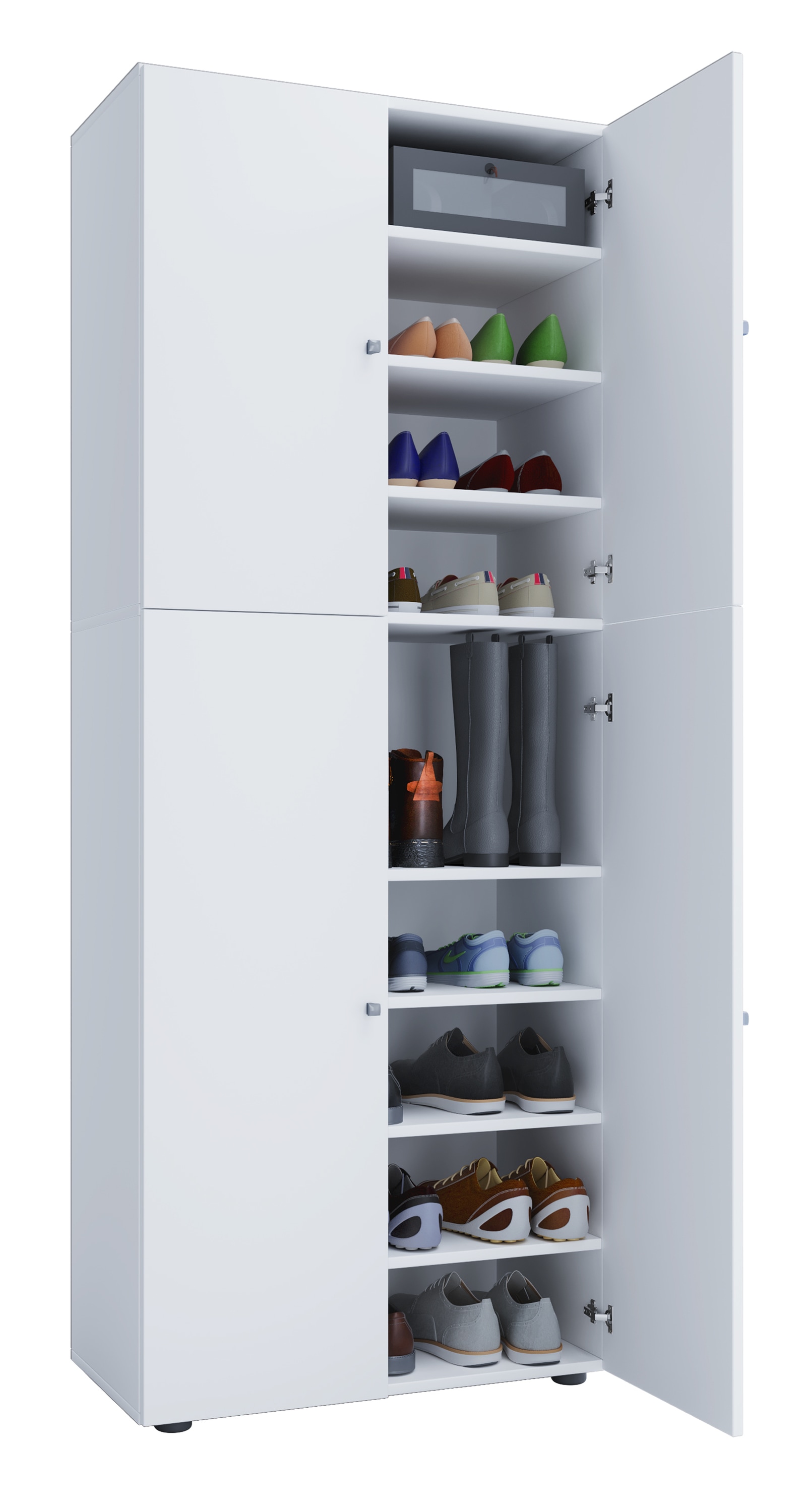 Schuhschrank VCM "XXL Holz Großer Schuhschrank Schuhkommode Lona 9", weiß, B:70cm T:40cm, Obermaterial: 100% Holz Wood., Schränke, Schuhschrank Image