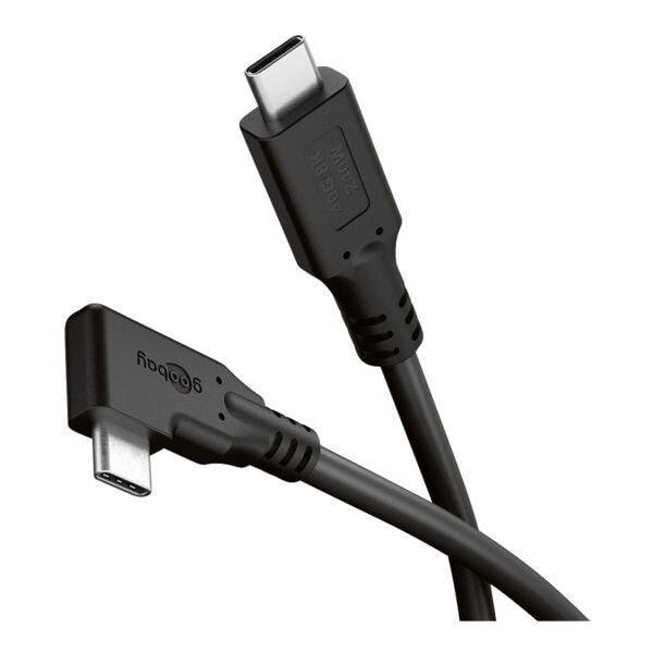 goobay USB-C 4.0 Kabel 90° 240 W schwarz 3 m schwarz