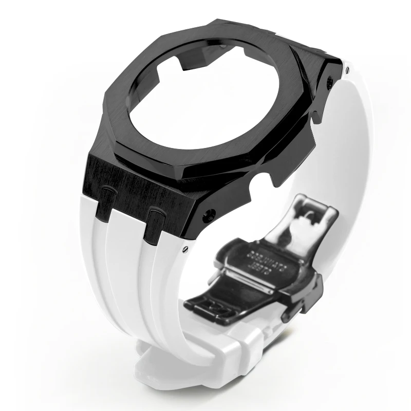 Accessoire de modification de montre, adapté pour GA-2100 2110 B2100 GM-2100 GBM-2100 GMA-S2100, boîtier en métal et acier inoxydable, bracelet en caoutchouc