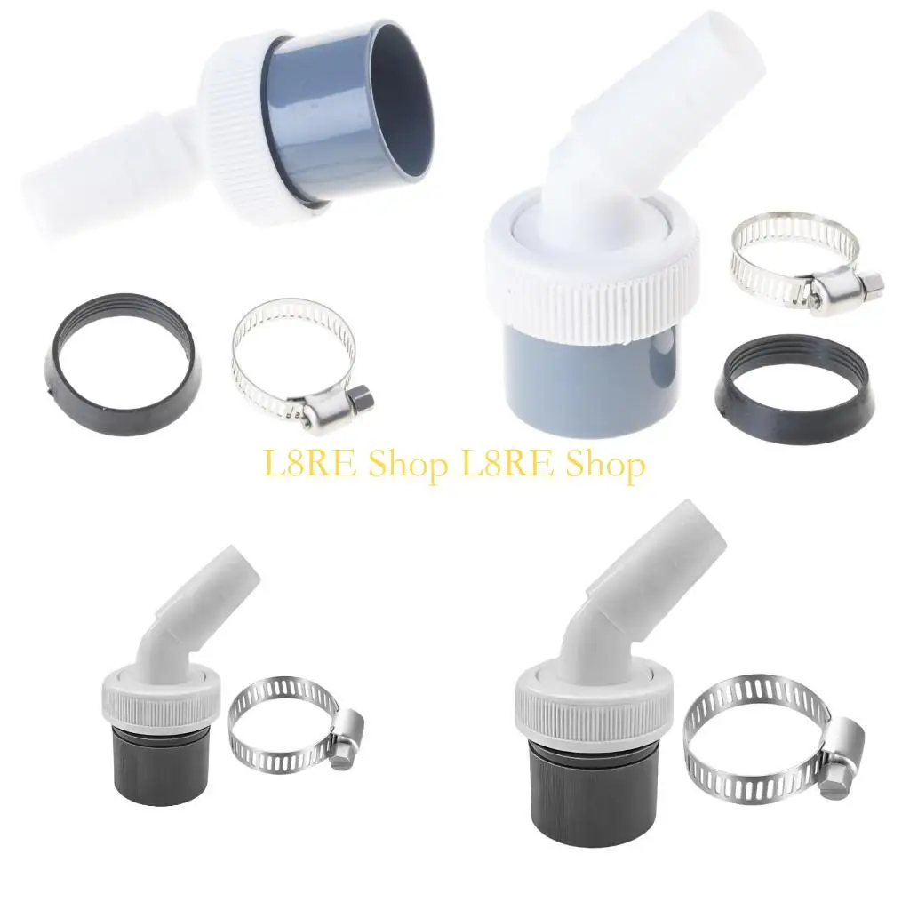 Connecteur tuyau vidange L8RE avec filetage verrouillage pour appareils électroménagers, installation blanchisserie